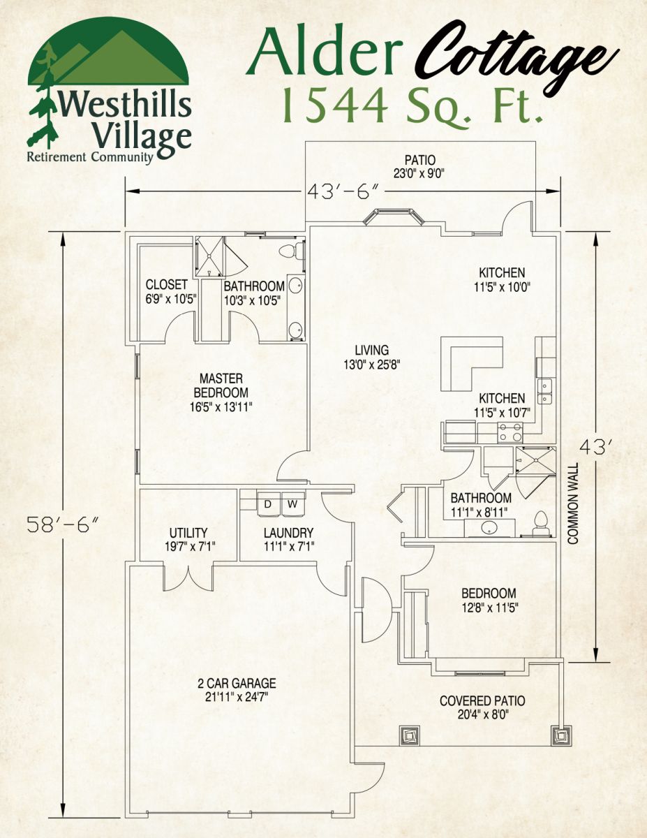 Westhills Village Alder Cottage Layout Retirement Living