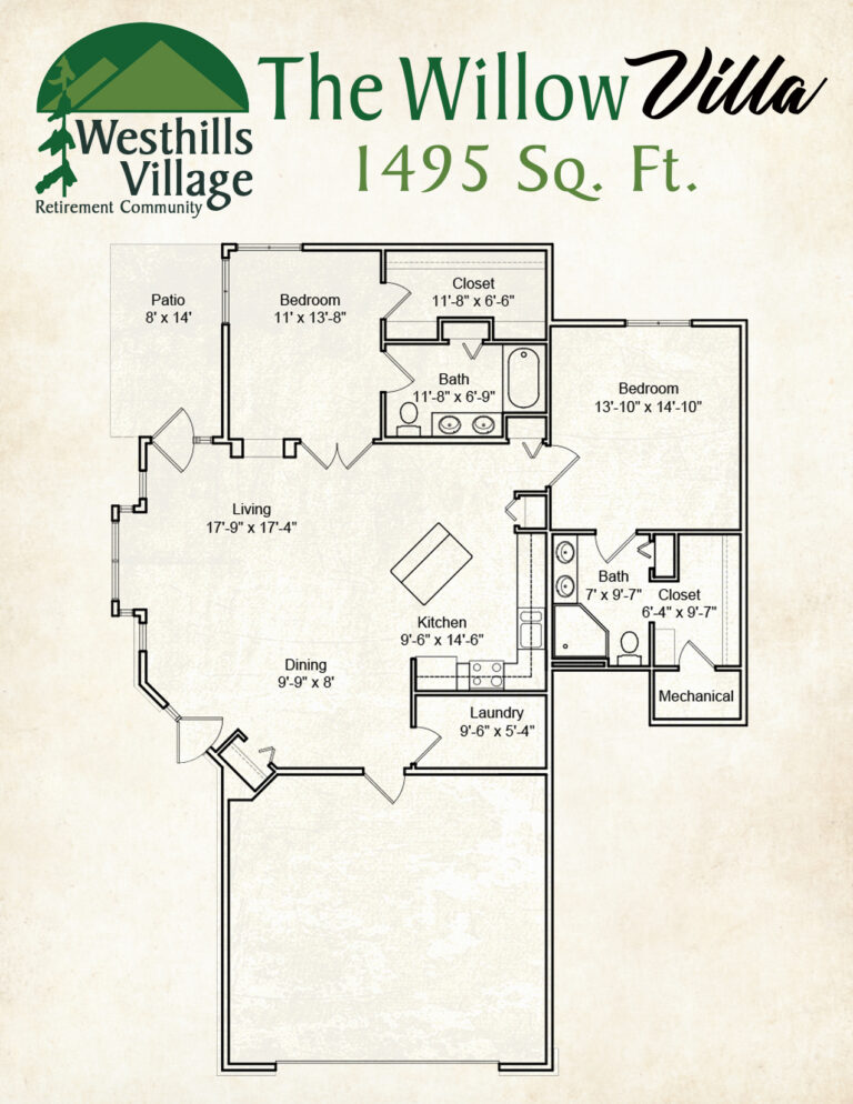 Layout of The Willow Villa in Rapid City, SD