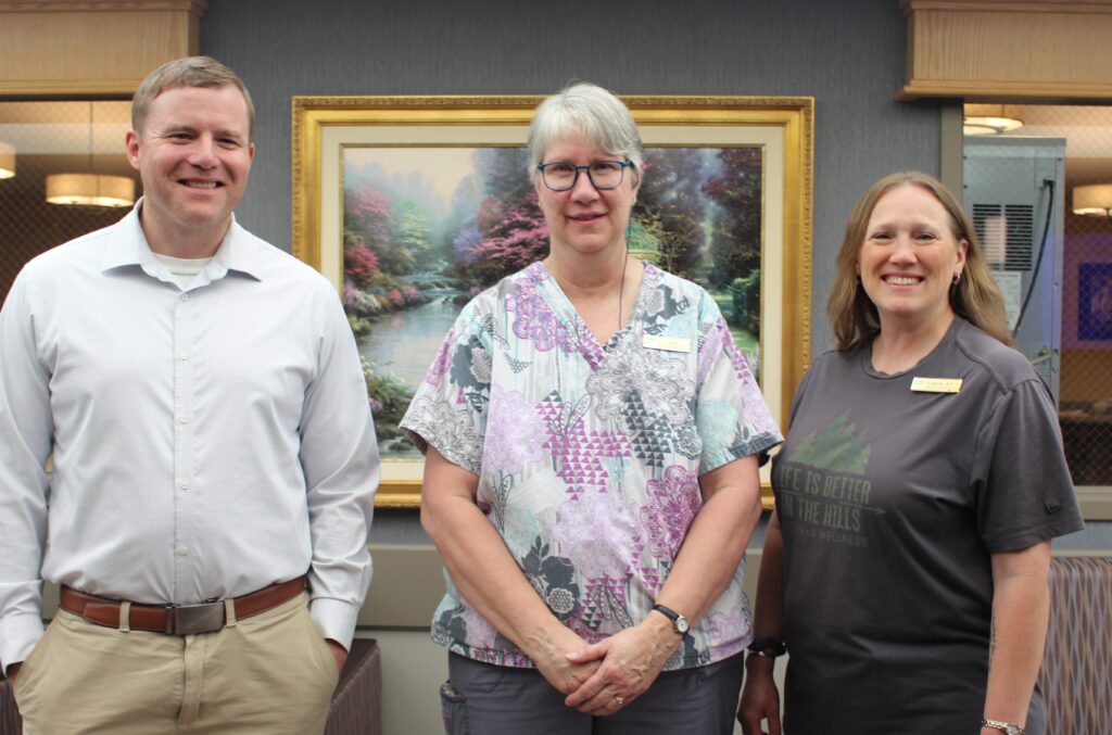 Staff of Westhills Village celebrating Lisa, recipient of Millie E. Olson Award