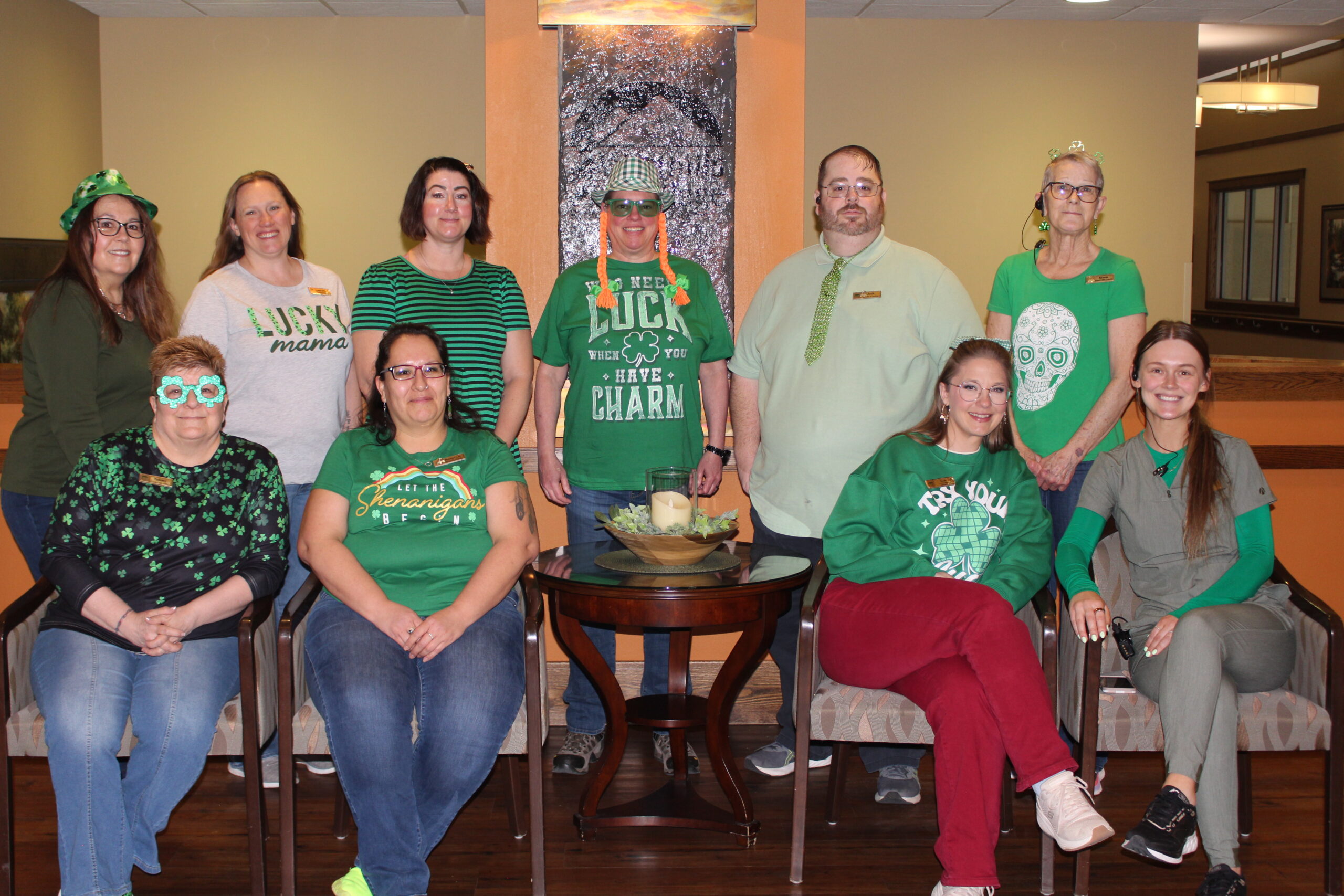 Westhills Village Employees Wearing Green in Honor of St. Patrick's Day